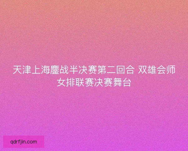 天津上海鏖战半决赛第二回合 双雄会师女排联赛决赛舞台